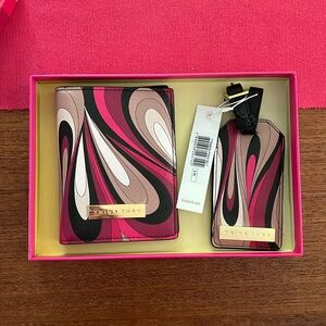 NWT Trina Turk travel kit - passport holder and bag tag